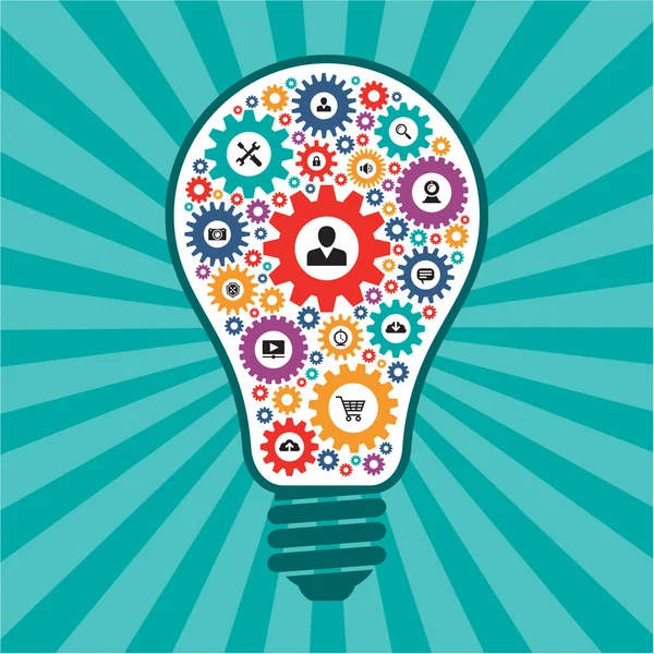 Infografisches Konzept - kreative Ideenvektorlampe — Stockvektor
