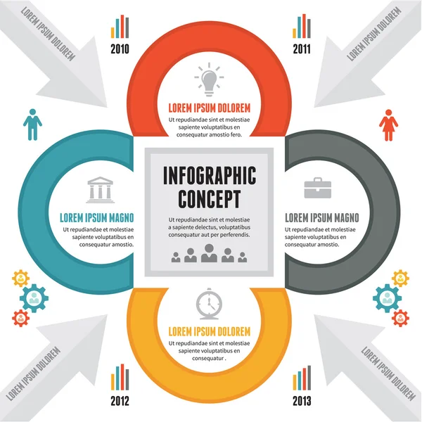 Concepto infográfico - Esquema vectorial con iconos — Archivo Imágenes Vectoriales