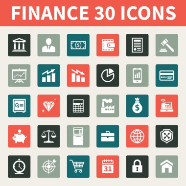 Finans & iş 30 vektör ikonlar