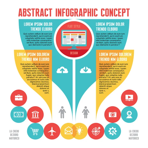 Abstrakt infographic affärsidé med ikoner i platt designerstil — Stock vektor