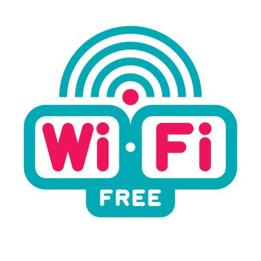 Wi-fi serbest bölge - vektör logo işareti