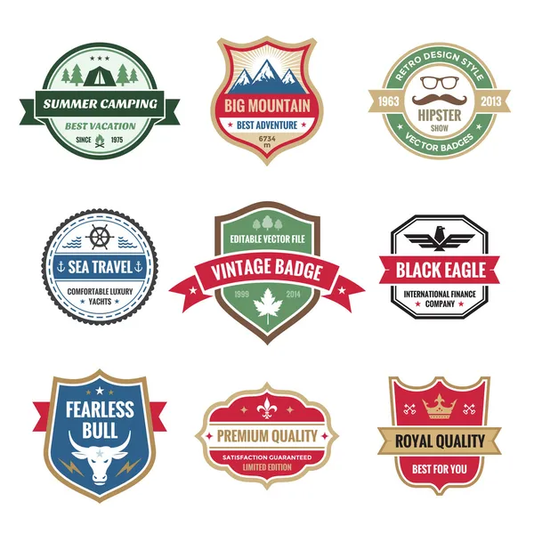 Badges Collection in Vector Format for Different Design Works — Stock Vector