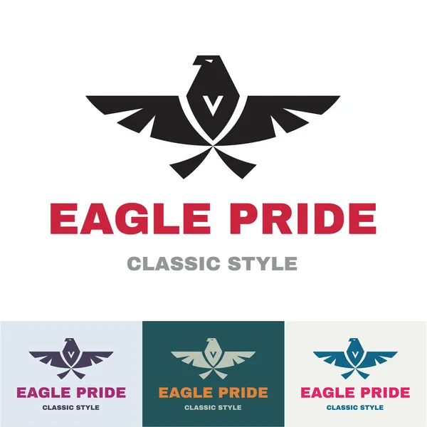 Eagle Pride - Logo in Classic Graphic Style for Business Company - vector logo design template — Stock Vector