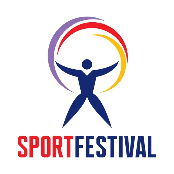 Sportfest - Logo im klassischen grafischen Stil — Stockvektor