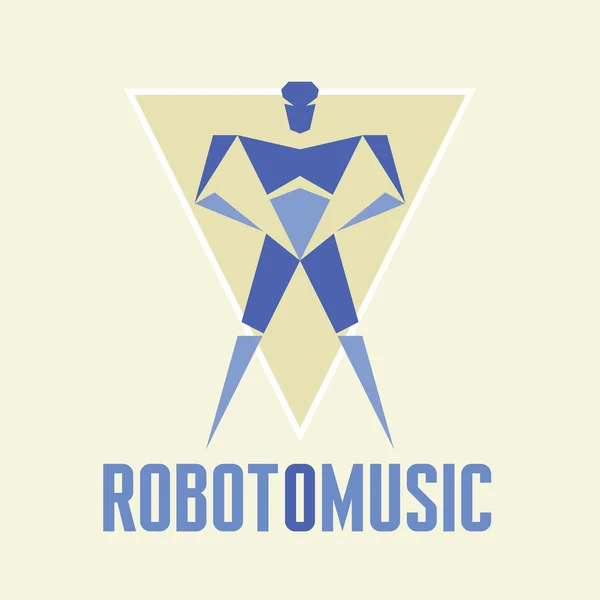 RobotoMusic - векторный шаблон логотипа — стоковый вектор