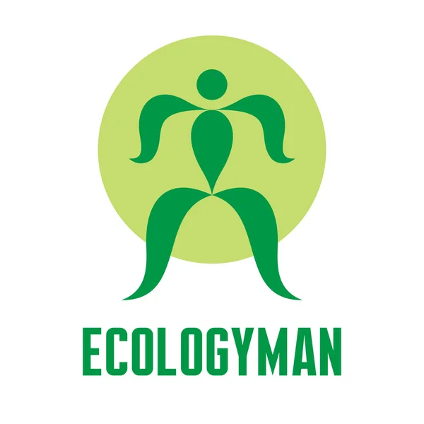 Homem de Ecologia - Vetor criativo logotipo sinal — Vetor de Stock