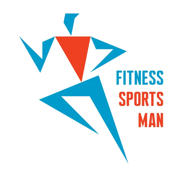 Fitness Sports Man - бігова людина - шаблон дизайну векторного логотипу . — стоковий вектор