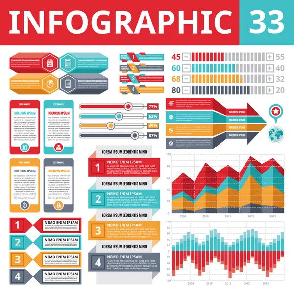 Infografik Elemente 33 - Reihe von Gestaltungselementen — Stockvektor