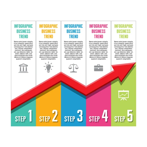 Conceito Infográfico - Ilustração de Tendência de Negócios — Vetor de Stock