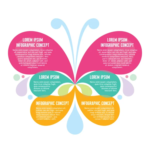 Infografisches Konzept - kreative Vektorillustration der Schmetterlingssilhouette — Stockvektor