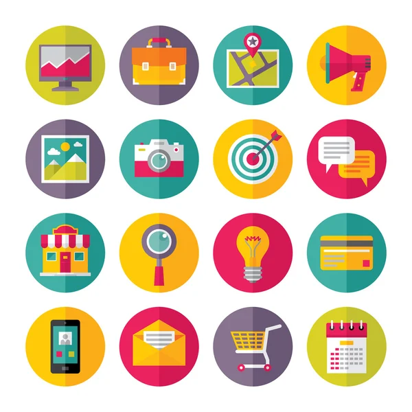 Icons Vector Set in Flat Design Style - 01 — Stock Vector