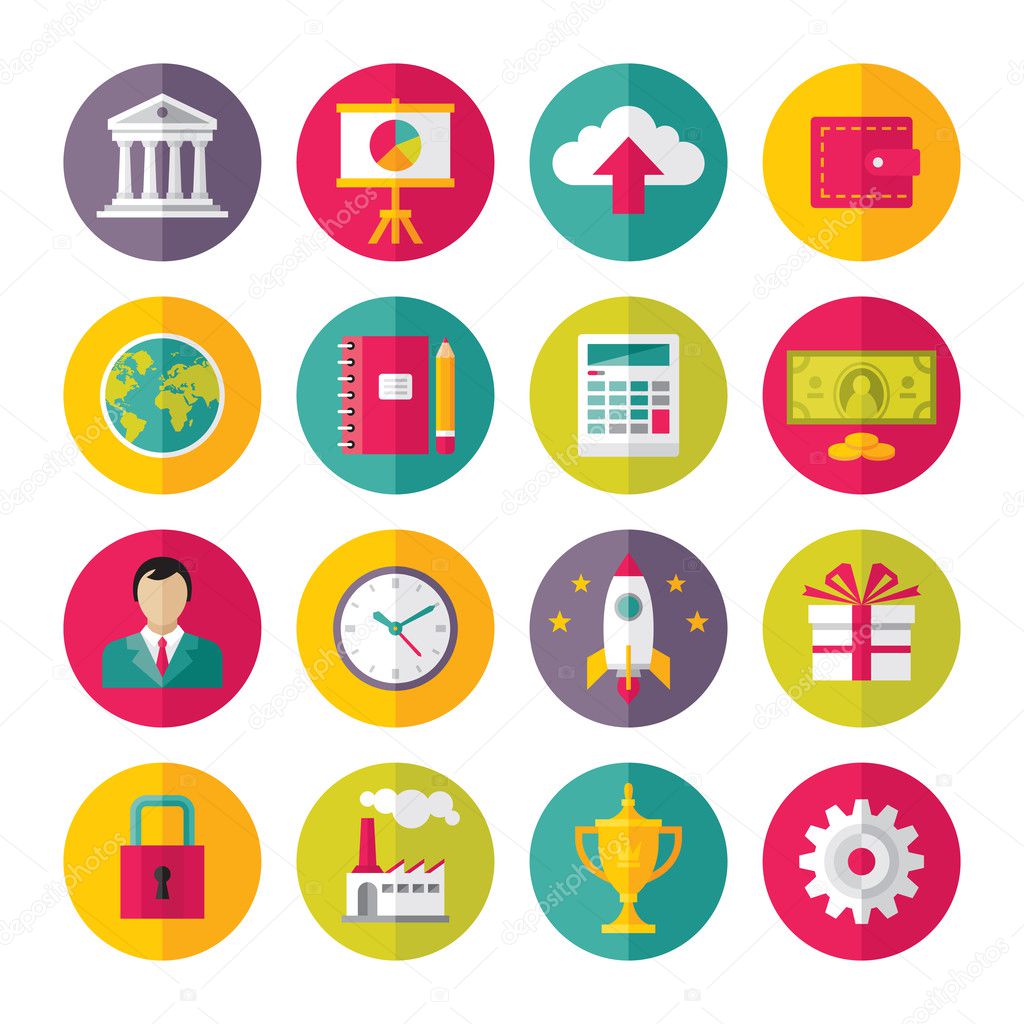 Icons Vector Set in Flat Design Style - 02