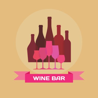Wine Bottles and Glasses - Illustration for creative design projects vector Wine Bottles and Glasses - Illustration for creative design projects vector
