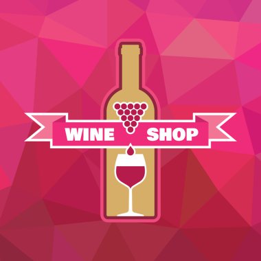 şarap şişesi ve cam ile kurdele - yaratıcı tasarım projeleri için illüstrasyon