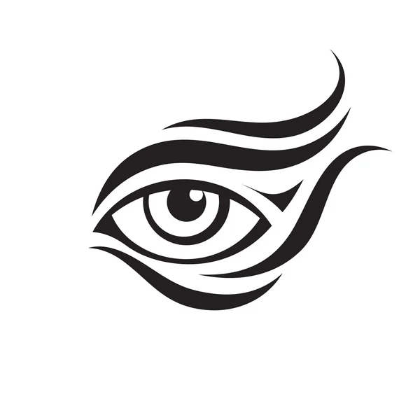 Human Eye Sign - Vector Graphic Illustration in Black & White Color — Stock Vector