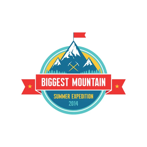 Μεγαλύτερο βουνό - καλοκαίρι εκστρατεία 2014 - σήμα διάνυσμα — Διανυσματικό Αρχείο