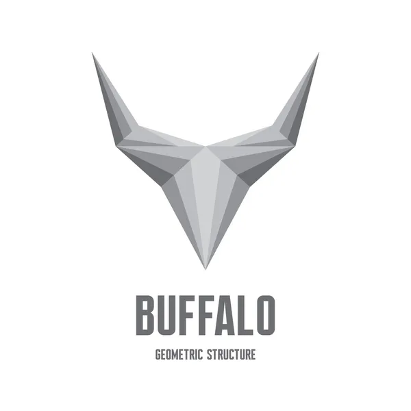 Buffalo λογότυπο σημάδι - αφηρημένη γεωμετρική δομή για δημιουργικό σχεδιασμό έργου. — Διανυσματικό Αρχείο