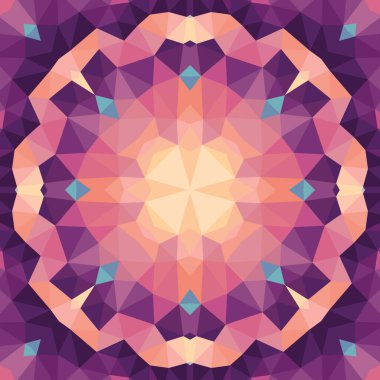 Soyut geometrik arkaplan. Kusursuz desen tasarımı. Mozaik dekoratif yapı. Vektör çizimi. Sihirli mandala.