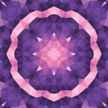 Soyut geometrik arkaplan. Kusursuz desen tasarımı. Mozaik dekoratif yapı. Vektör çizimi. Sihirli mandala.