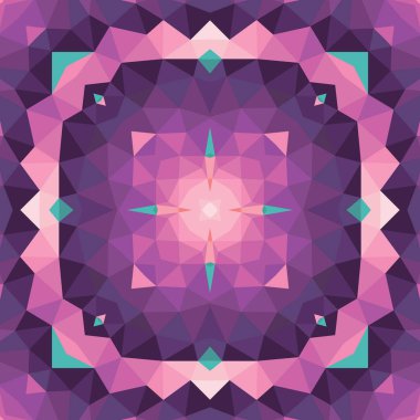 Soyut geometrik arkaplan. Kusursuz desen tasarımı. Mozaik dekoratif yapı. Vektör çizimi. Sihirli mandala.
