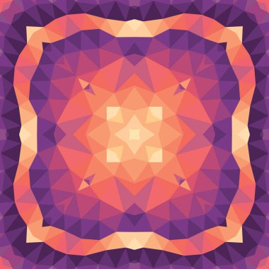 Soyut geometrik arkaplan. Kusursuz desen tasarımı. Mozaik dekoratif yapı. Vektör çizimi. Sihirli mandala.