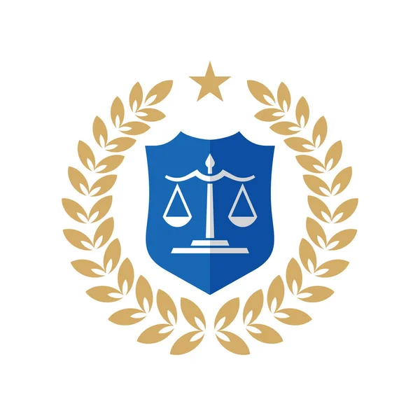Νομική Υπηρεσία Εικονογράφηση Έννοια Πρότυπο Λογότυπο Διάνυσμα Κλασικό Στυλ Γραφική — Διανυσματικό Αρχείο