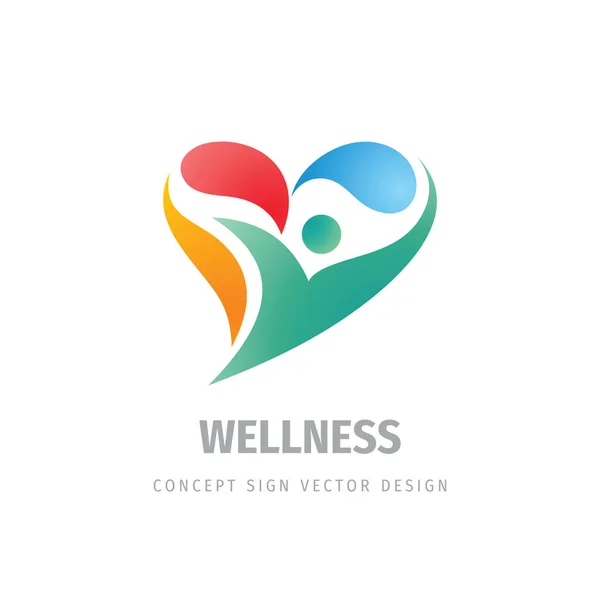 Logo Humain Abstrait Positif Pour Entreprise Bien Être Santé Concept — Image vectorielle