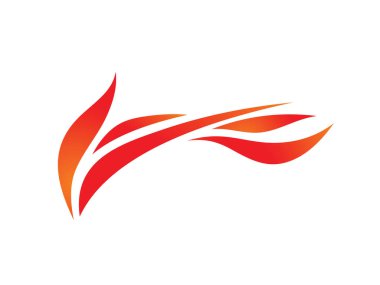 Abstract shapes concept logo design. Fire flame hot ignite creative sign. Dynamic motion abstract symbol. Vector illustration. 