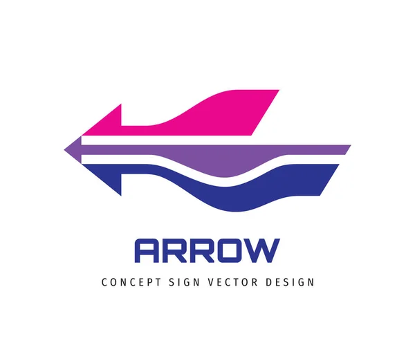 Diseño Del Logotipo Del Concepto Dirección Flechas Signo Estrategia Empresarial — Vector de stock