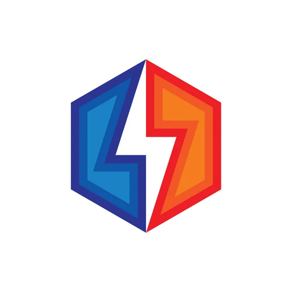 Yıldırım Vektör Logo Şablonu Konsept Illüstrasyon Elektrik Enerji Güç Simgesini — Stok Vektör
