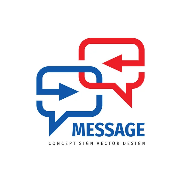 Message Talking Speech Bubbles Vector Business Logo Concept Illustration Flat — Stock Vector