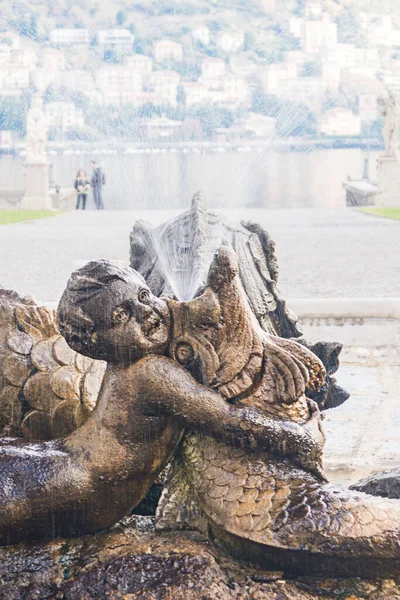 Como Italy November 2021 Fountain Villa Olmo Park Sculpture Two — Stock Photo, Image