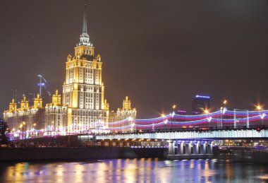 uzun pozlama üzerinde çekim gece Moskova,