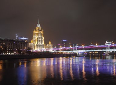 uzun pozlama üzerinde çekim gece Moskova,