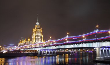 uzun pozlama üzerinde çekim gece Moskova,