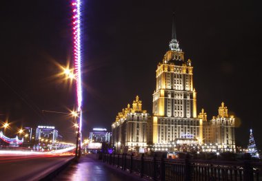 uzun pozlama üzerinde çekim gece Moskova,