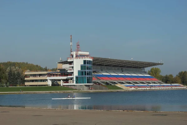 Città Mosca 2021 Complesso Del Canale Canottaggio Vista Della Tribuna — Foto Stock