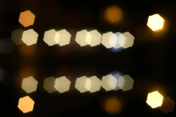 Night Bokeh Shape Star Yellow Shades — Stock Photo, Image