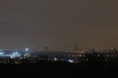 Night city Moscow winter 2022 Suvorov Park panorama