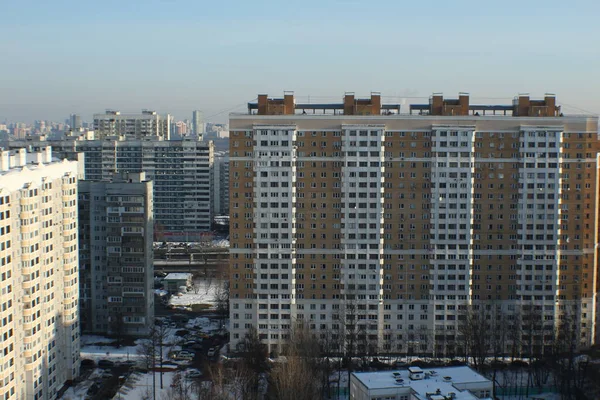 Város Moszkva 2022 Kuntsevo Kerület Kilátás Épületekre Felső Emeletről — Stock Fotó