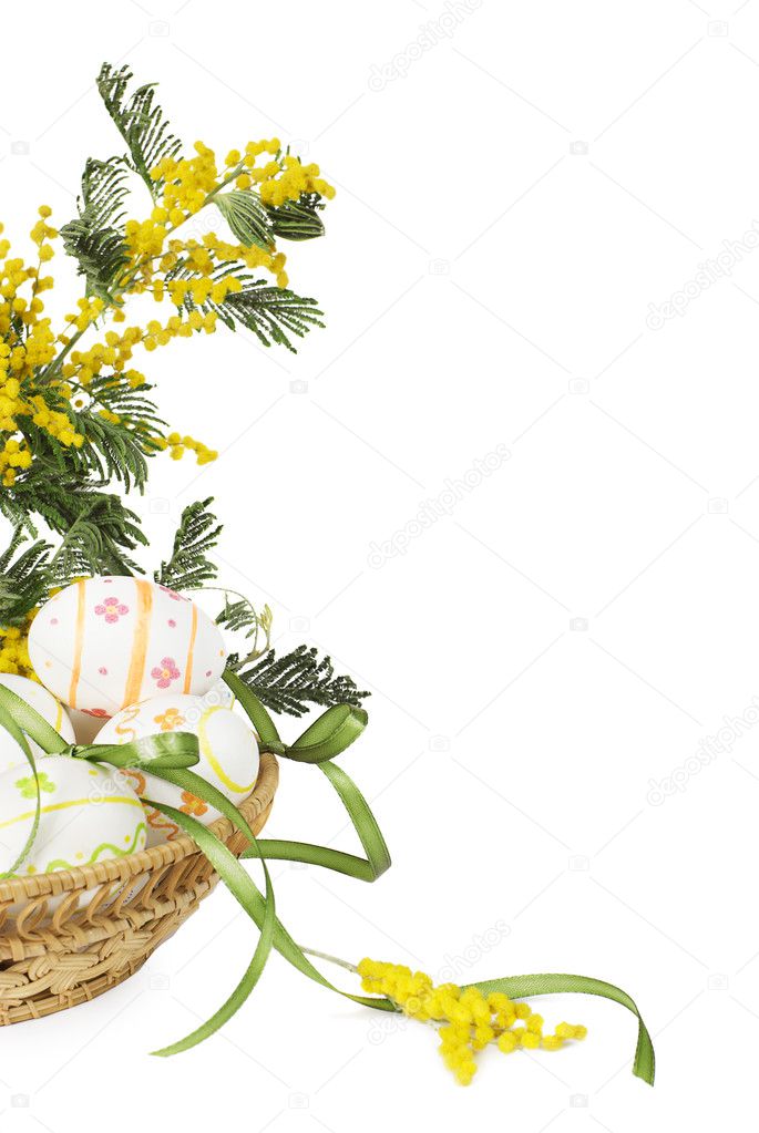 Easter eggs with flowers