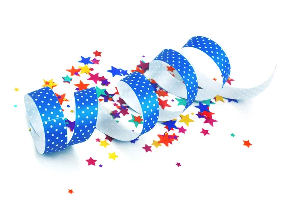 Confetti and ribbon — Stock Photo, Image