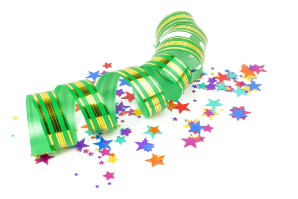 Confetti and ribbon — Stock Photo, Image