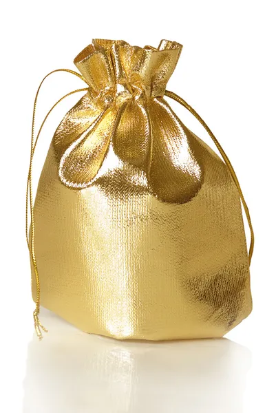 Goldene Geschenktüte — Stockfoto