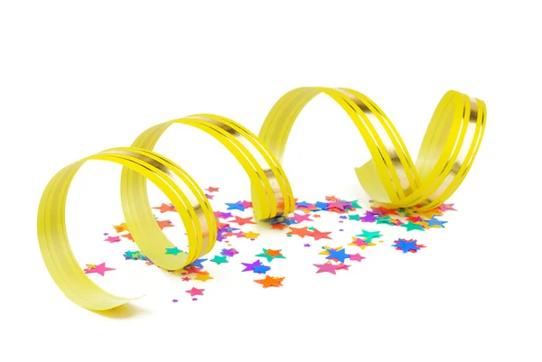 Confetti and ribbon — Stock Photo, Image