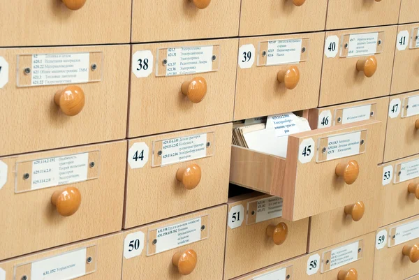 Library Card Catalog — Stock Photo, Image