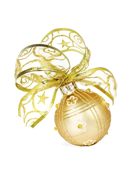 Golden Christmas bauble — Stock Photo, Image