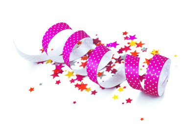 confetti and ribbon clipart