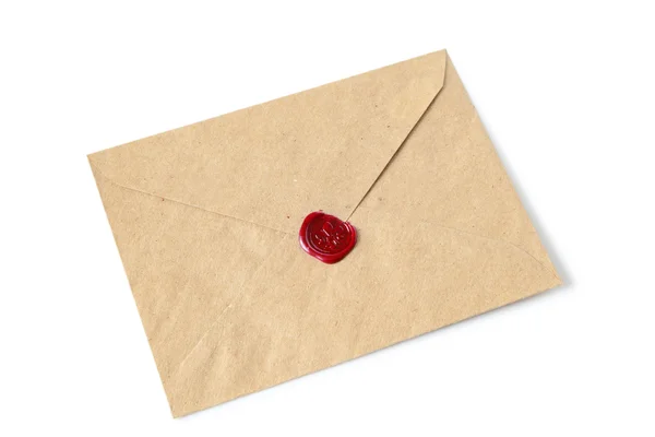 Envelope with wax seal — Stock Photo, Image