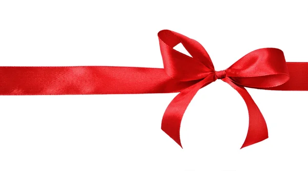 Red satin gift bow — Stock Photo, Image